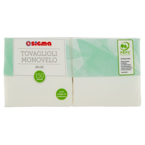 Sigma Tovaglioli Monovelo 33×33 150 pz