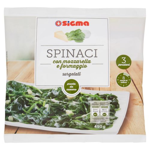 Sigma Spinaci con mozzarella e formaggio surgelati 450 g