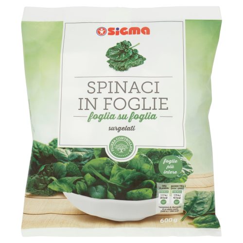 Sigma Spinaci in Foglie foglia su foglia surgelati 600 g