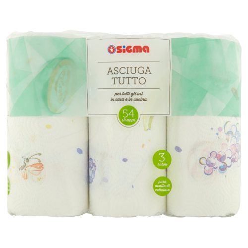 Sigma Asciuga Tutto 54 strappi 3 rotoli