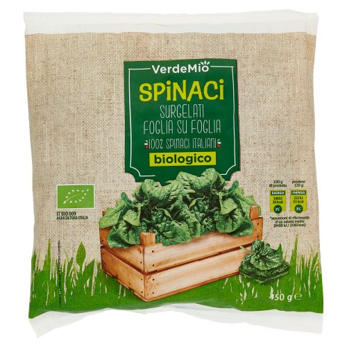 VerdeMio Spinaci Surgelati Foglia su Foglia biologico 450 g