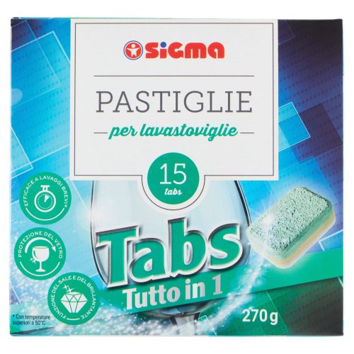 Sigma Pastiglie per lavastoviglie Tabs Tutto in 1 15 x 18 g