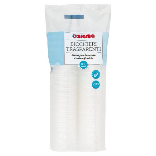Sigma Bicchieri Trasparenti 200 cc 100 pz