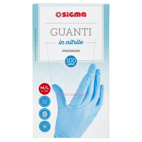 Sigma Guanti in nitrile monouso M/L 8-8½ 100 pz