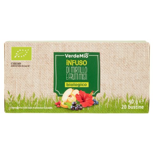VerdeMio Infuso di Mirtillo e Frutti Misti biologico 20 bustine 40 g