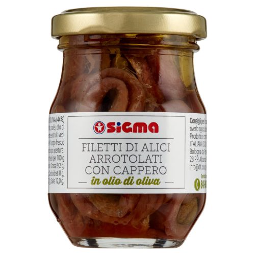 Sigma Filetti di Alici Arrotolati con Cappero in olio di oliva 90 g