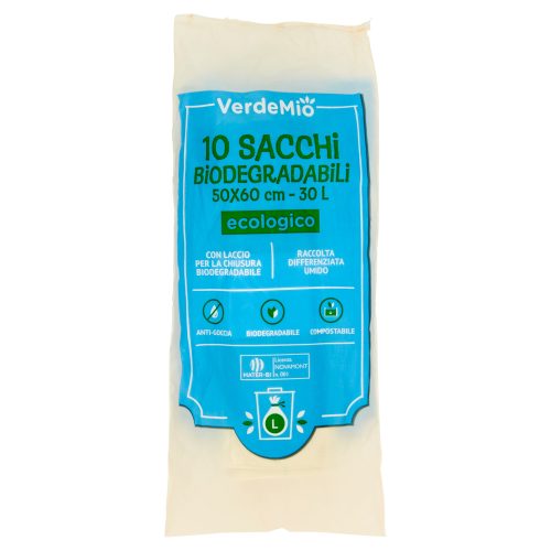 VerdeMio Sacchi Biodegradabili 50×60 cm 30 L ecologico 10 pz
