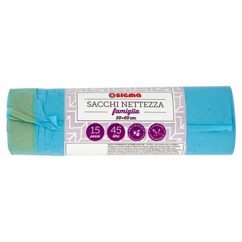 Sigma Sacchi Nettezza famiglia 55×65 cm 15 pz