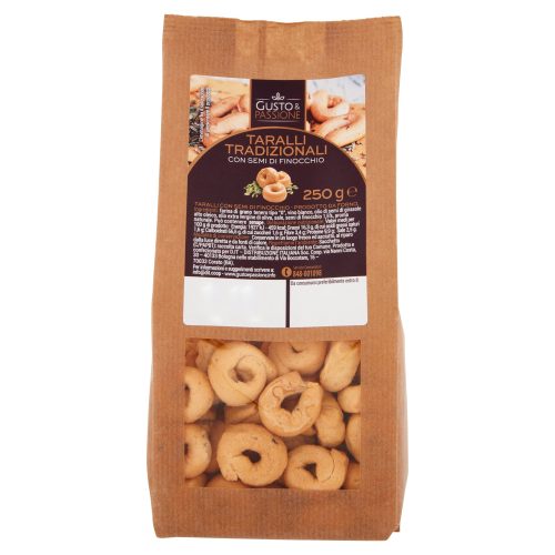 Gusto & Passione Taralli Tradizionali con Semi di Finocchio 250 g
