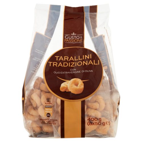 Gusto & Passione Tarallini Tradizionali con Olio Extravergine di Oliva 8 x 50 g