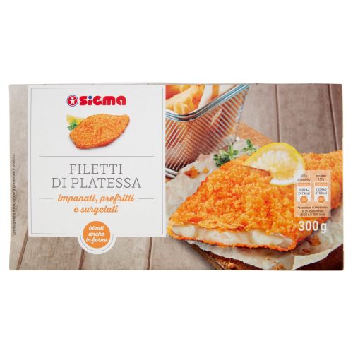 Sigma Filetti di Platessa impanati, prefritti e surgelati 300 g