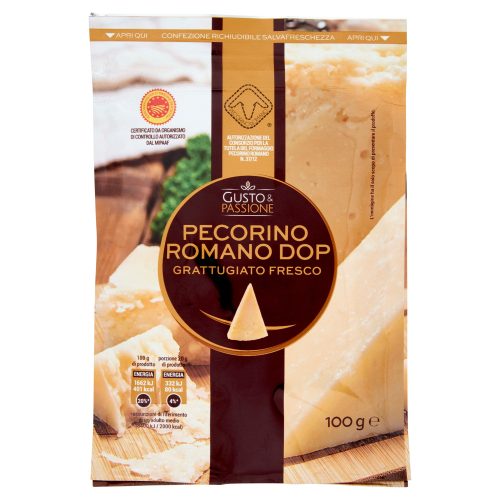 Gusto & Passione Pecorino Romano DOP Grattugiato Fresco 100 g