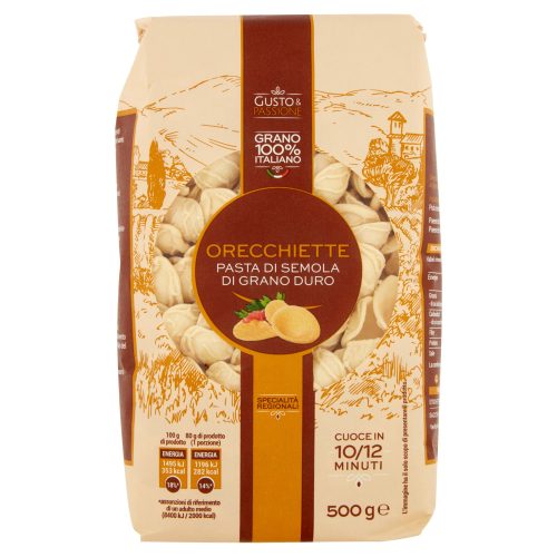 Gusto & Passione Orecchiette Pasta di Semola di Grano Duro 500 g