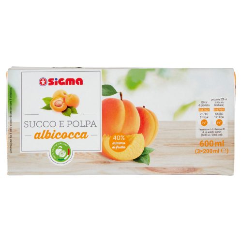 Sigma Succo e Polpa albicocca 3 x 200 ml