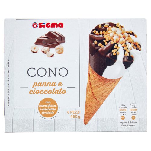 Sigma Cono panna e cioccolato 6 x 75 g