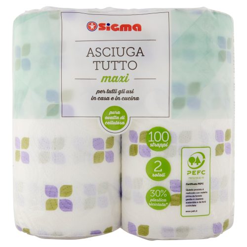 Sigma Asciuga Tutto maxi 100 strappi 2 rotoli