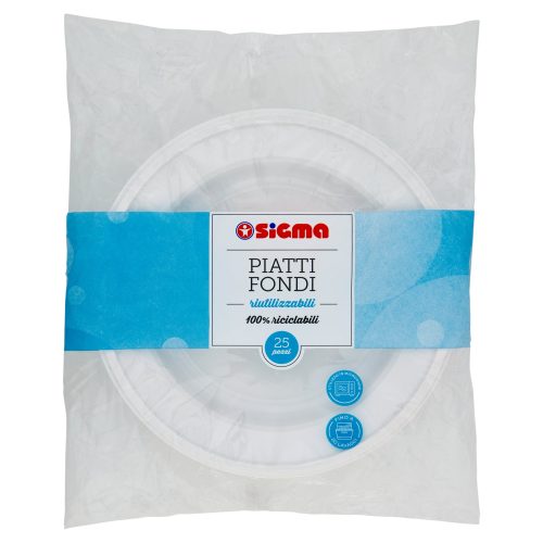 Sigma Piatti Fondi riutilizzabili 25 pz