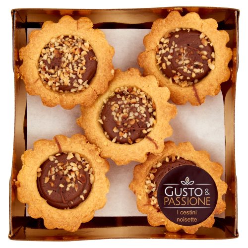 Gusto & Passione i cestini noisette Frollini con crema gianduia e granella di nocciola 200 g