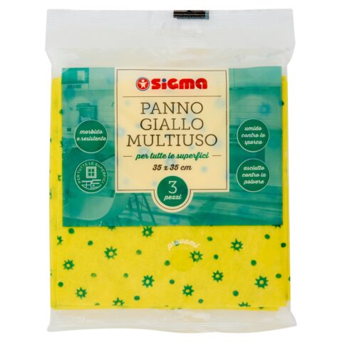 Sigma Panno Giallo Multiuso 35 x 35 cm 3 pz