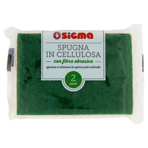 Sigma Spugna in Cellulosa con fibra abrasiva 2 pz